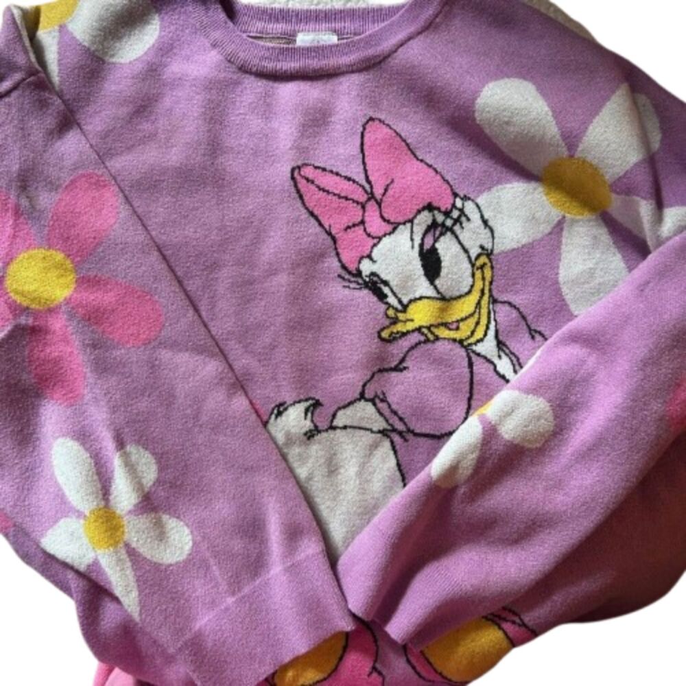 Disney Parks Daisy Duck Knit Sweater Size 2X Purple Oversized Warm